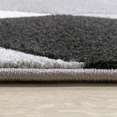 Area Rug Madeira Abstract Curved Pattern - Black White