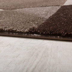 Area Rug Madeira Abstract Curved Pattern - Brown Beige