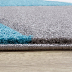 Area Rug Madeira Abstract Curved Pattern - Grey Blue