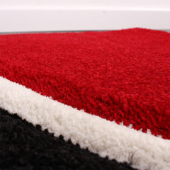 Area Rug Madeira Checkered with Contour Cut - Grey Red