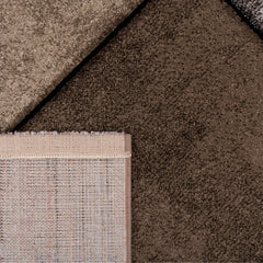 Area Rug Brilliance with Geometric Squares in Brown Beige
