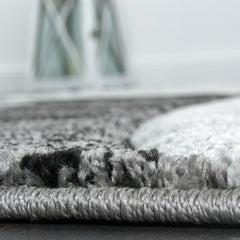 Area Rug Brilliance Grey White Geometric Pattern